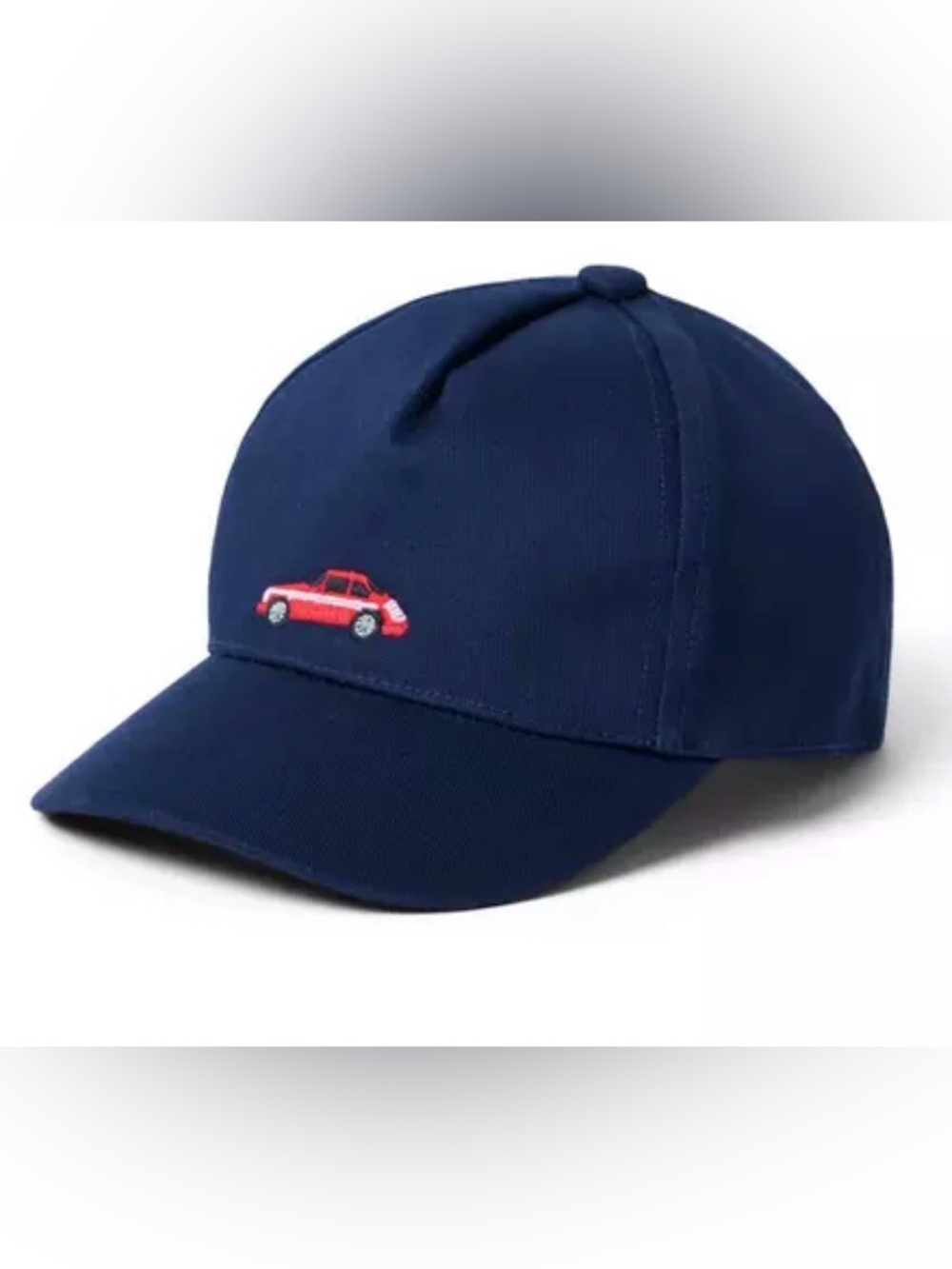 Janie and Jack Race Car Cap Navy with Red Car Embroidery Race Car Hat 6-8